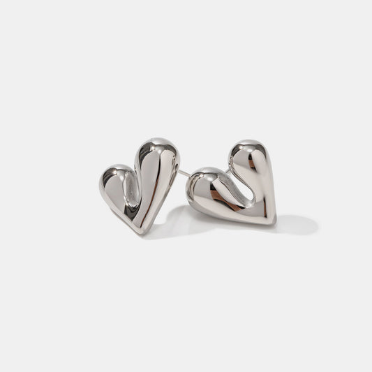 Heart Stainless Steel Stud Earrings - Luminous Bear Shop