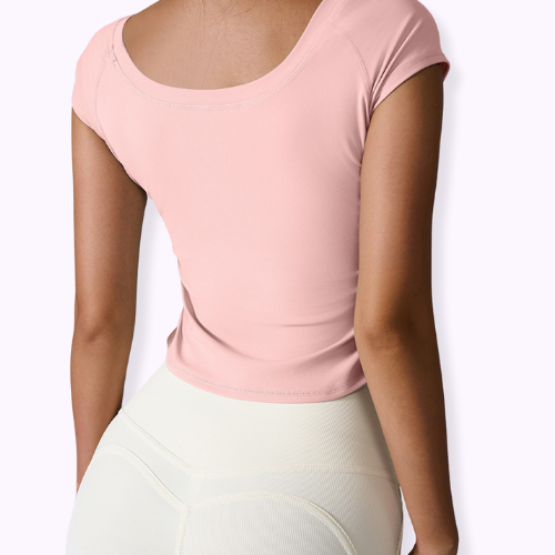 Round Neck Short Sleeve Active T-Shirt