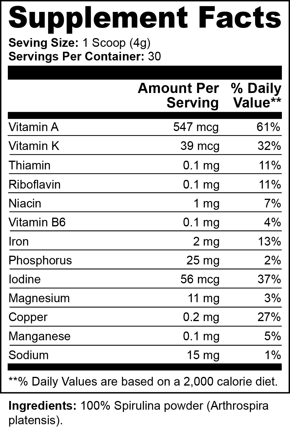 Spirulina Powder - Luminous Bear Shop