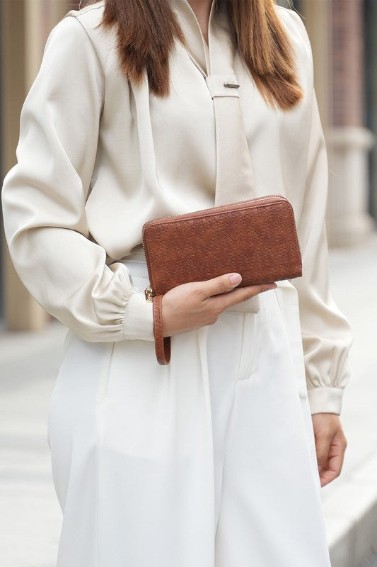 MKF Lisbette Embossed M Signature Wallet by Mia K - Luminous Bear Shop