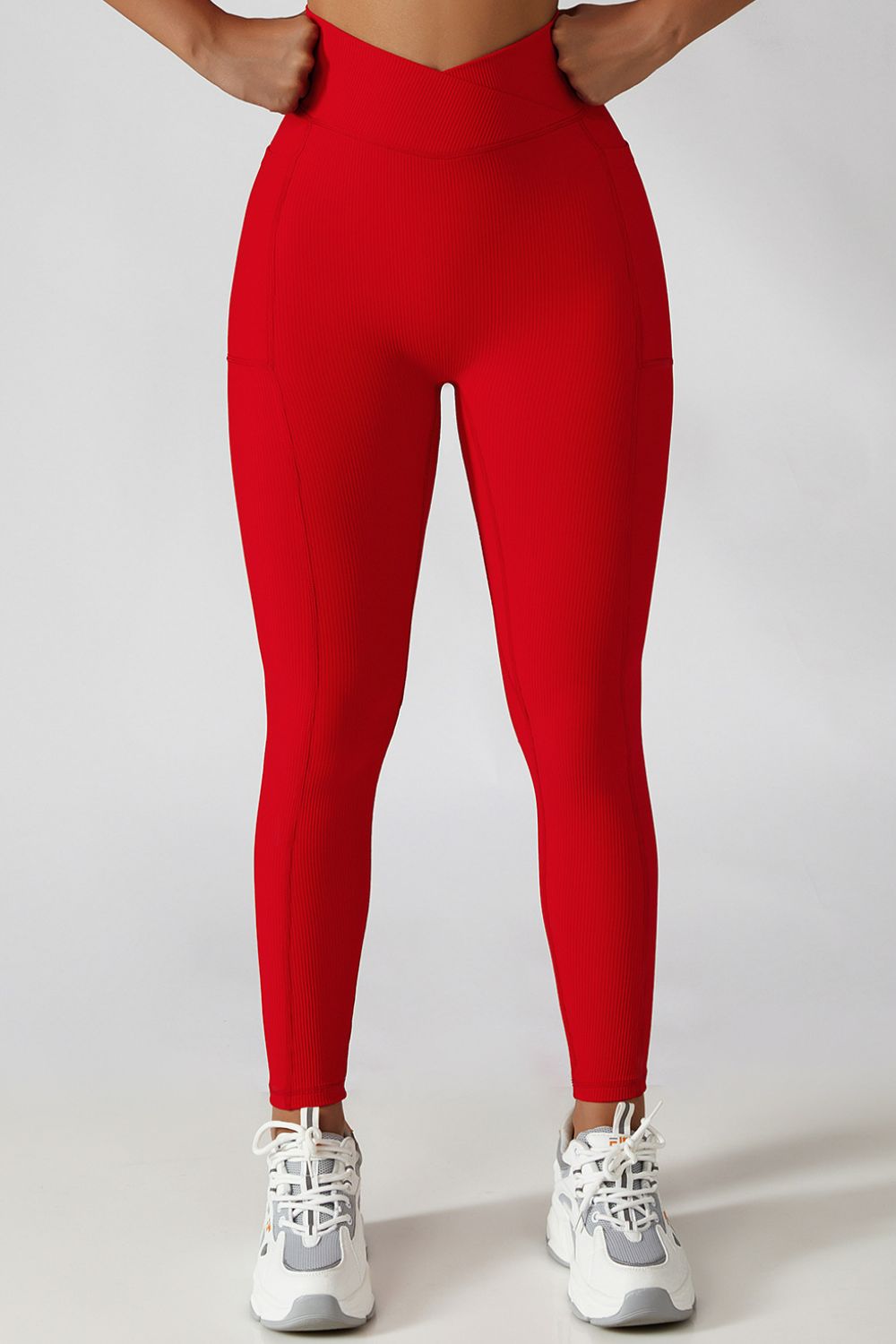 Basic Bae Crossover Waist Active Leggings - Luminous Bear Shop