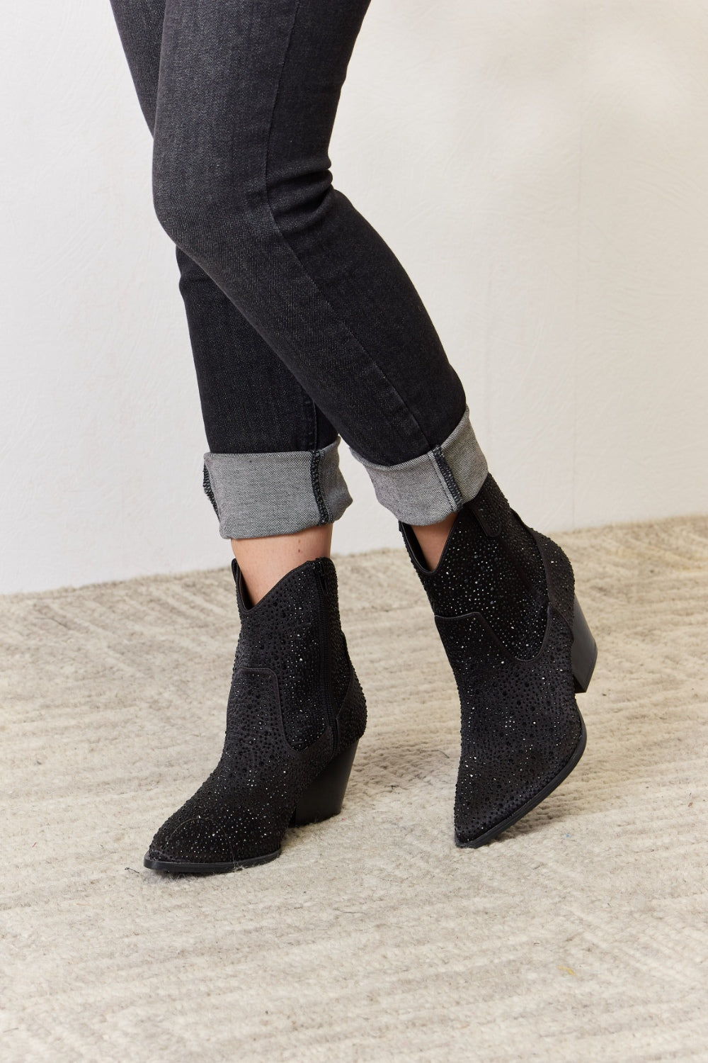 East Lion Corp Rhinestone Ankle Cowboy Boots - Luminous Bear Shop