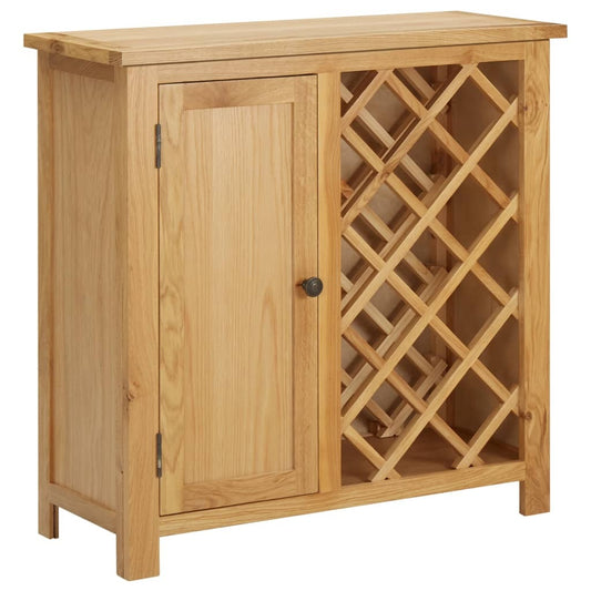 vidaXL Wine Cabinet for 11 Bottles 31.5"x12.6"x31.5" Solid Oak Wood - Luminous Bear Shop