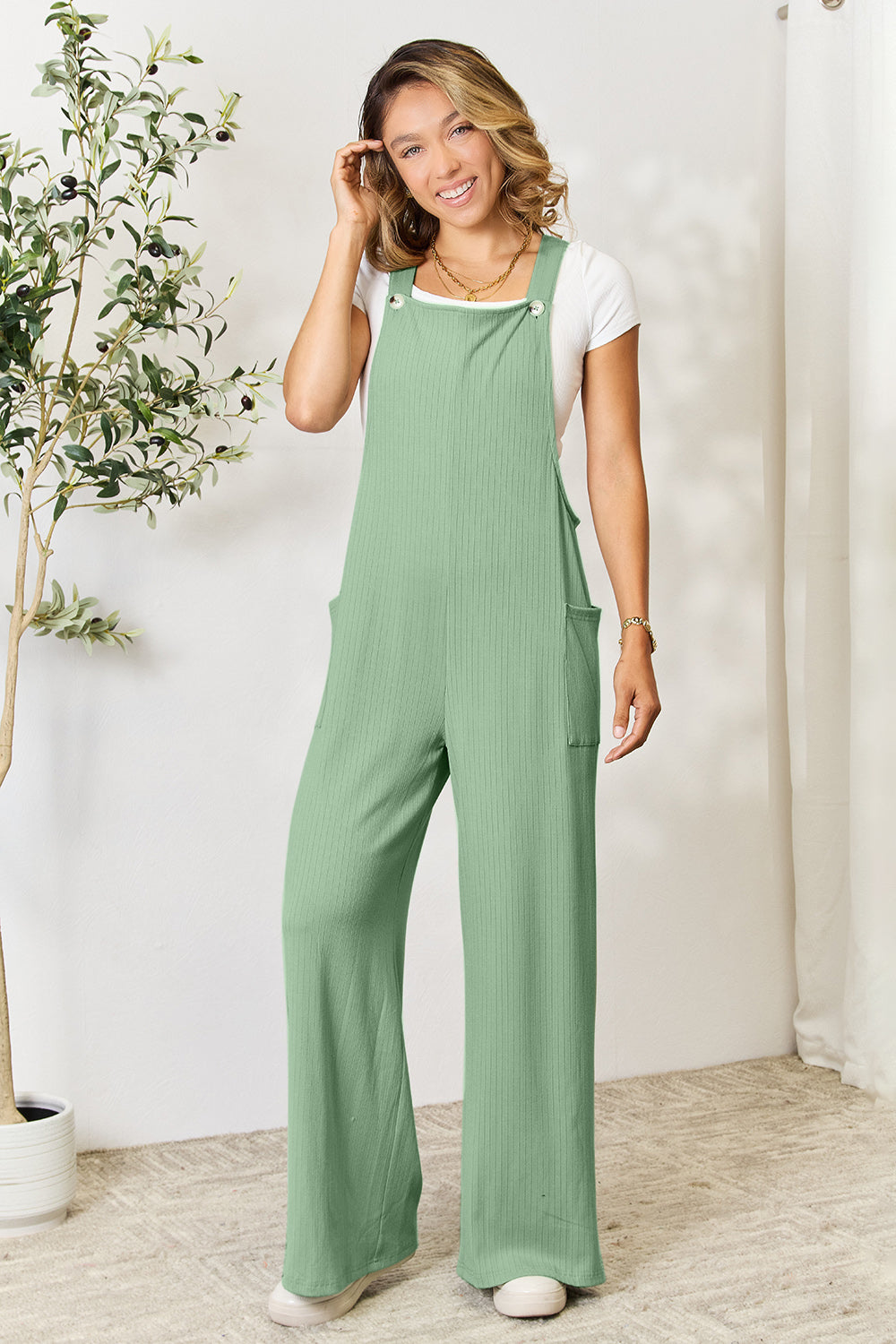 Wide Strap Overall with Pockets - Luminous Bear Shop