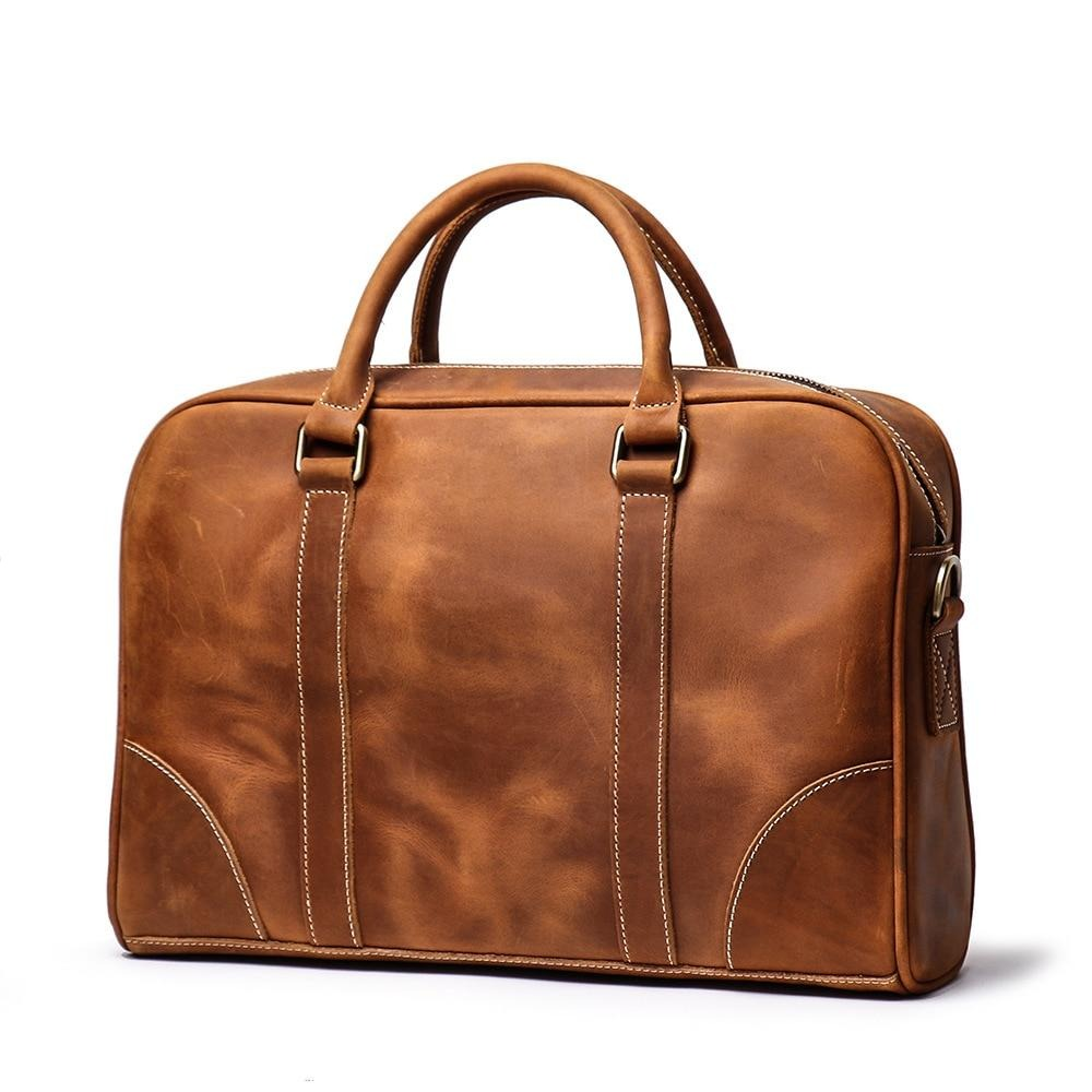 The Bjorn Leather Laptop Bag | Vintage Leather Briefcase - Luminous Bear Shop