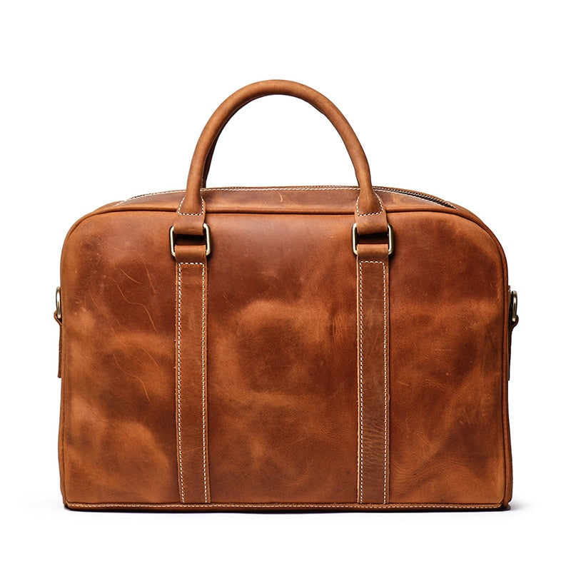 The Bjorn Leather Laptop Bag | Vintage Leather Briefcase - Luminous Bear Shop