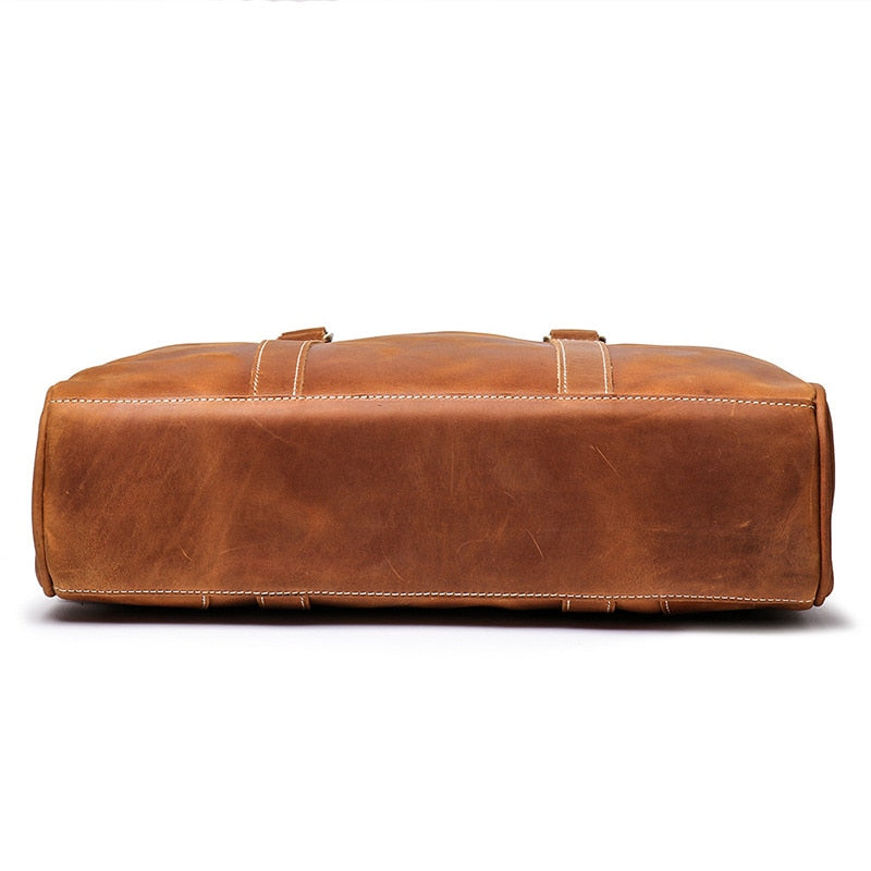 The Bjorn Leather Laptop Bag | Vintage Leather Briefcase - Luminous Bear Shop