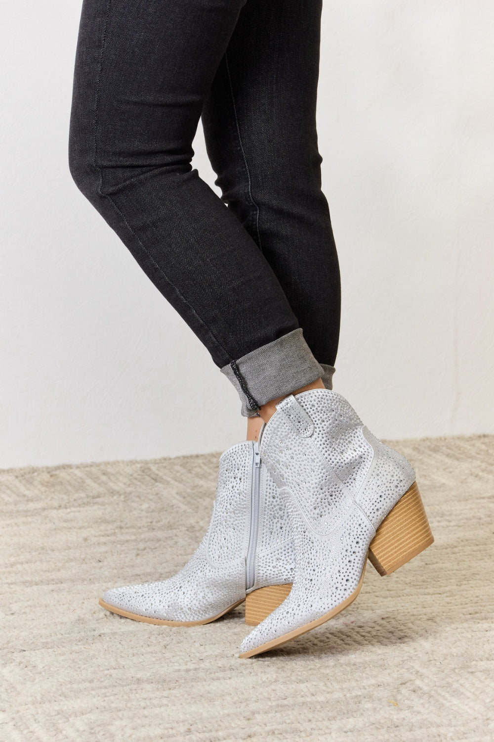 East Lion Corp Rhinestone Ankle Cowboy Boots - Luminous Bear Shop