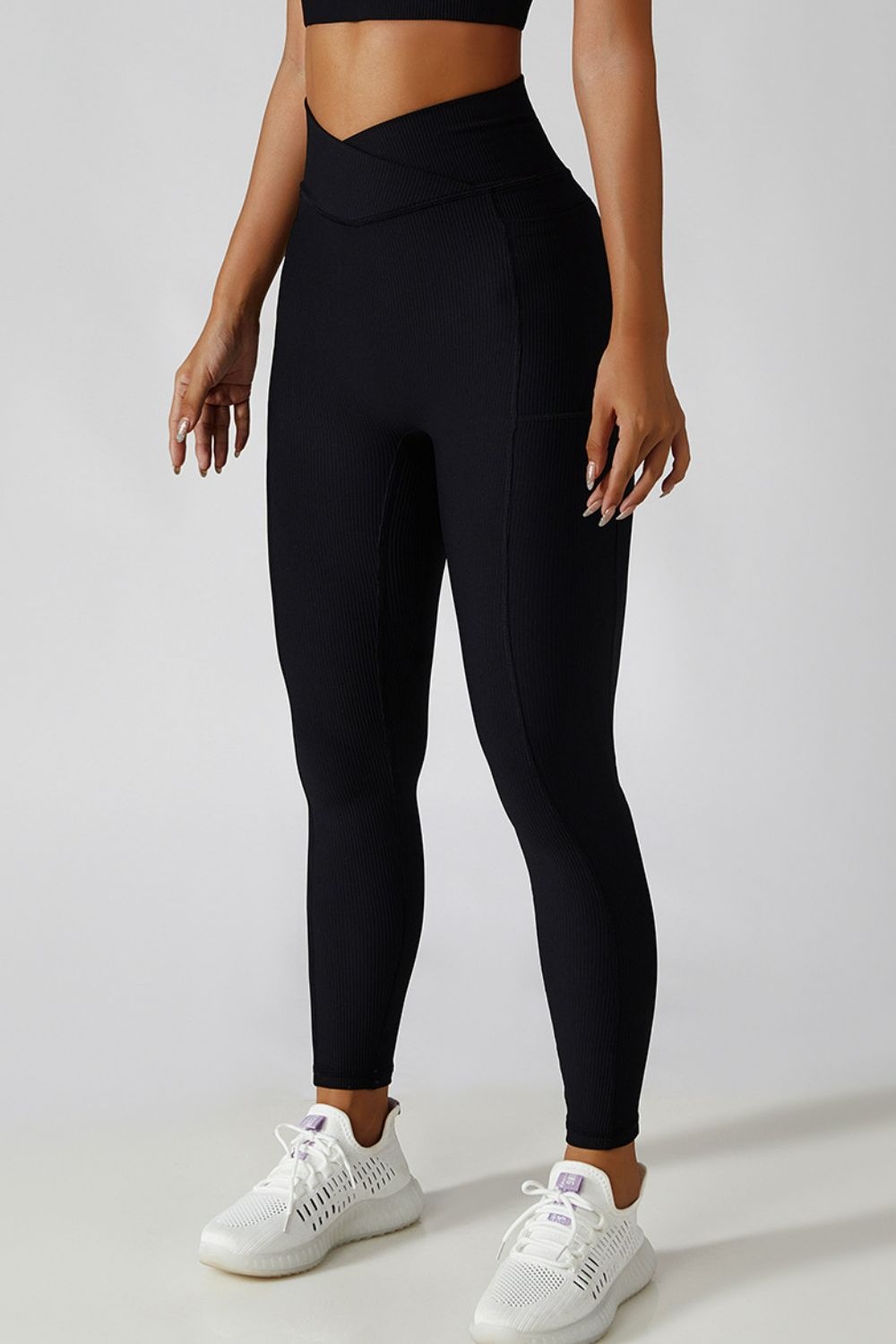 Basic Bae Crossover Waist Active Leggings - Luminous Bear Shop