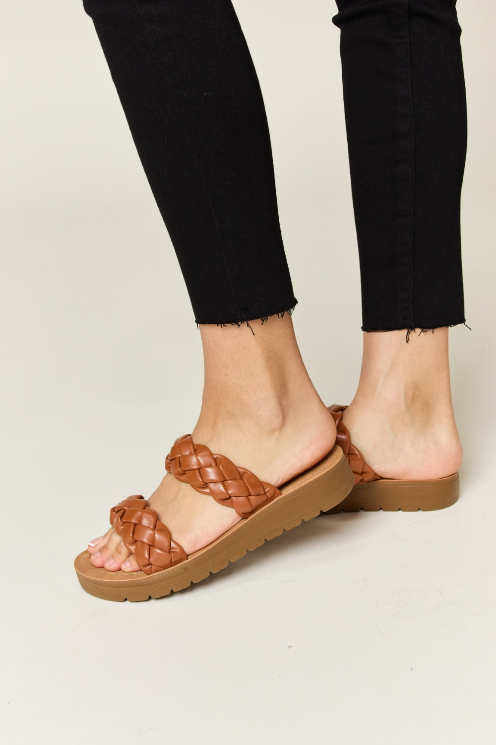 WILD DIVA Woven Dual Band Platform Sandals - Luminous Bear Shop