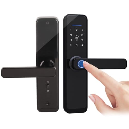 Security Smart Lock Touch, Fingerprint Scanner, Keyless Entry Door Lock, Electronic Deadbolt, Touchscreen Keypad Door Lock with Handle, Easy to Install|B085ZKCPR4