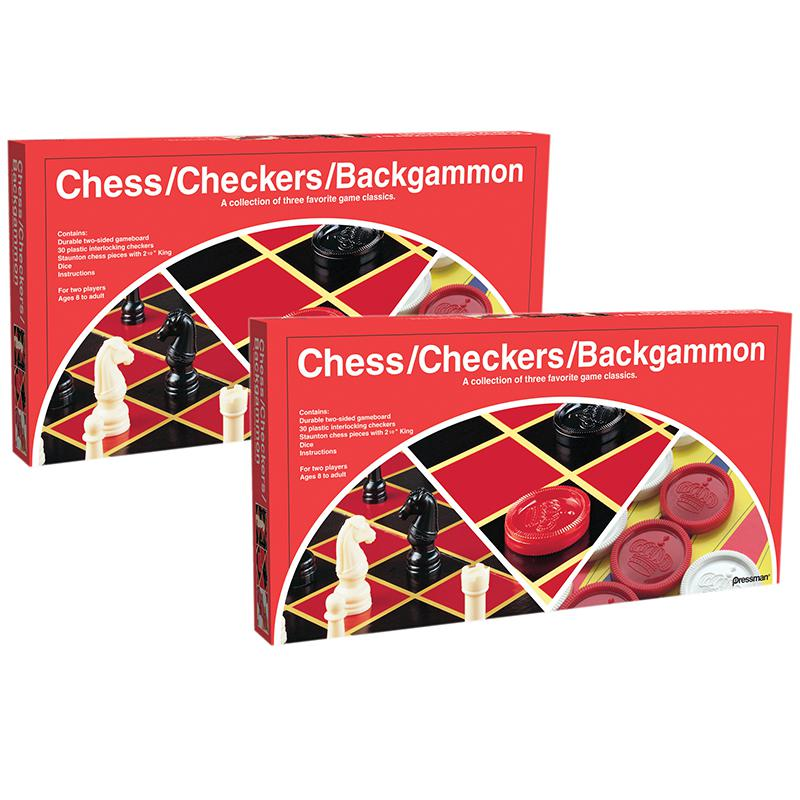 Chess/Checkers/Backgammon Board Game, Pack of 2 - Luminous Bear Shop