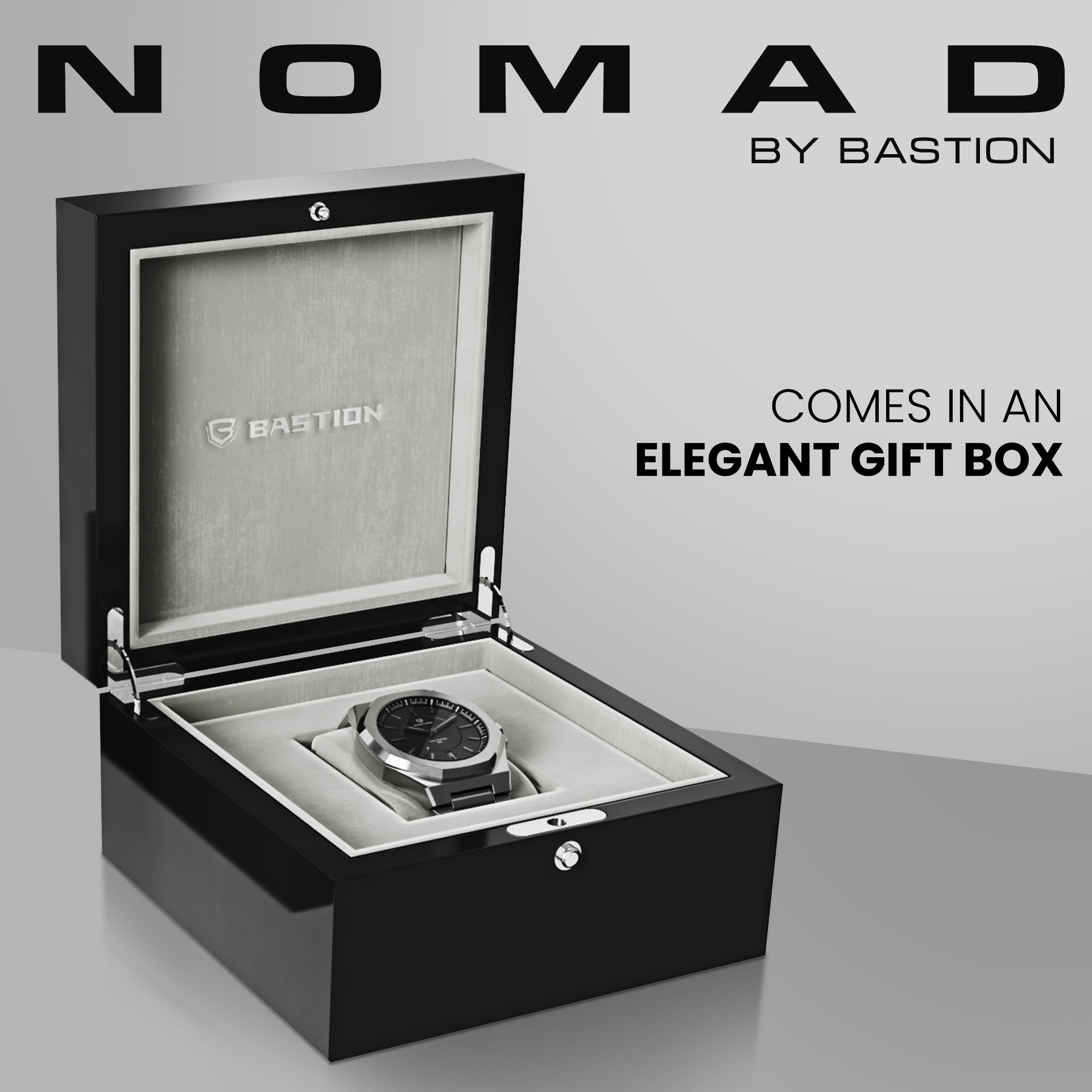 NOMAD - STAINLESS STEEL AUTOMATIC 42MM WATCH, WATERPROOF 10ATM (100m) - Luminous Bear Shop