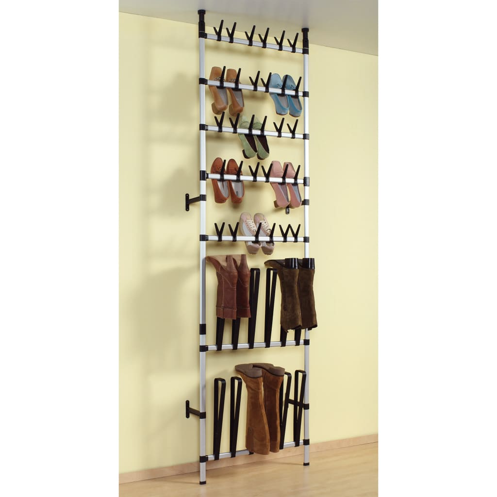 vidaXL Telescopic Shoe Rack with Rods Aluminum - Luminous Bear Shop