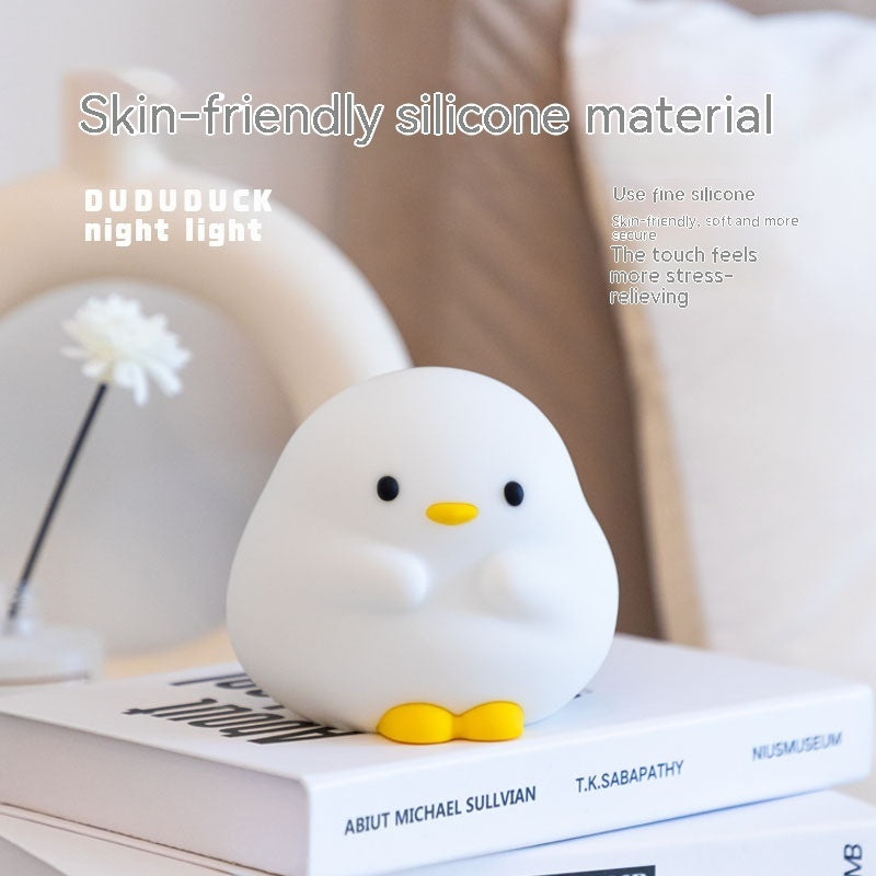 Cute Duck LED Night Lamp Cartoon Silicone USB Rechargeable Sleeping Light Touch Sensor Timing Bedroom Bedside Lamp For Kid Gift Home Decor - Luminous Bear Shop