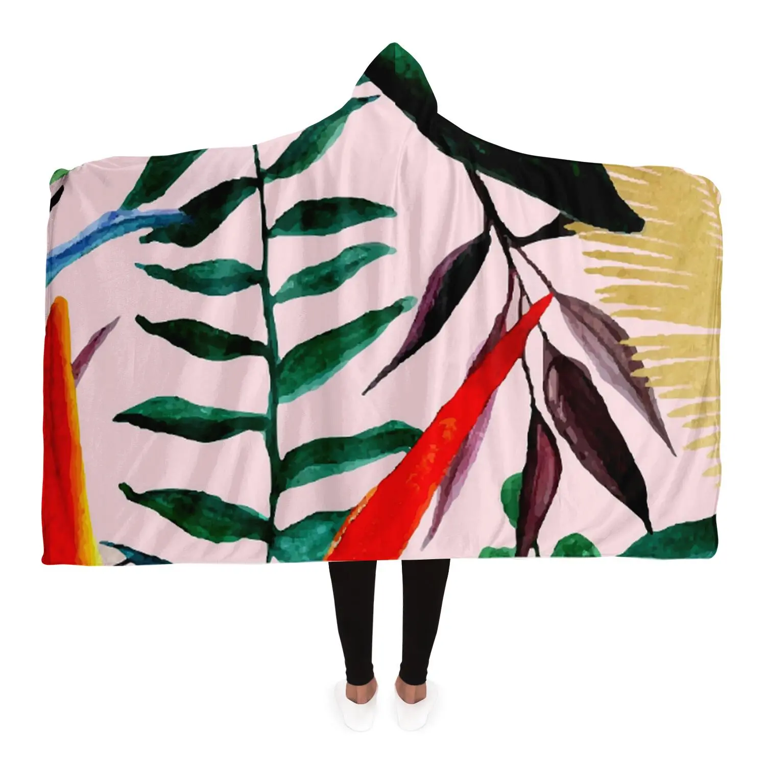 Tropical Garden PosterHooded Blanket - Luminous Bear Shop