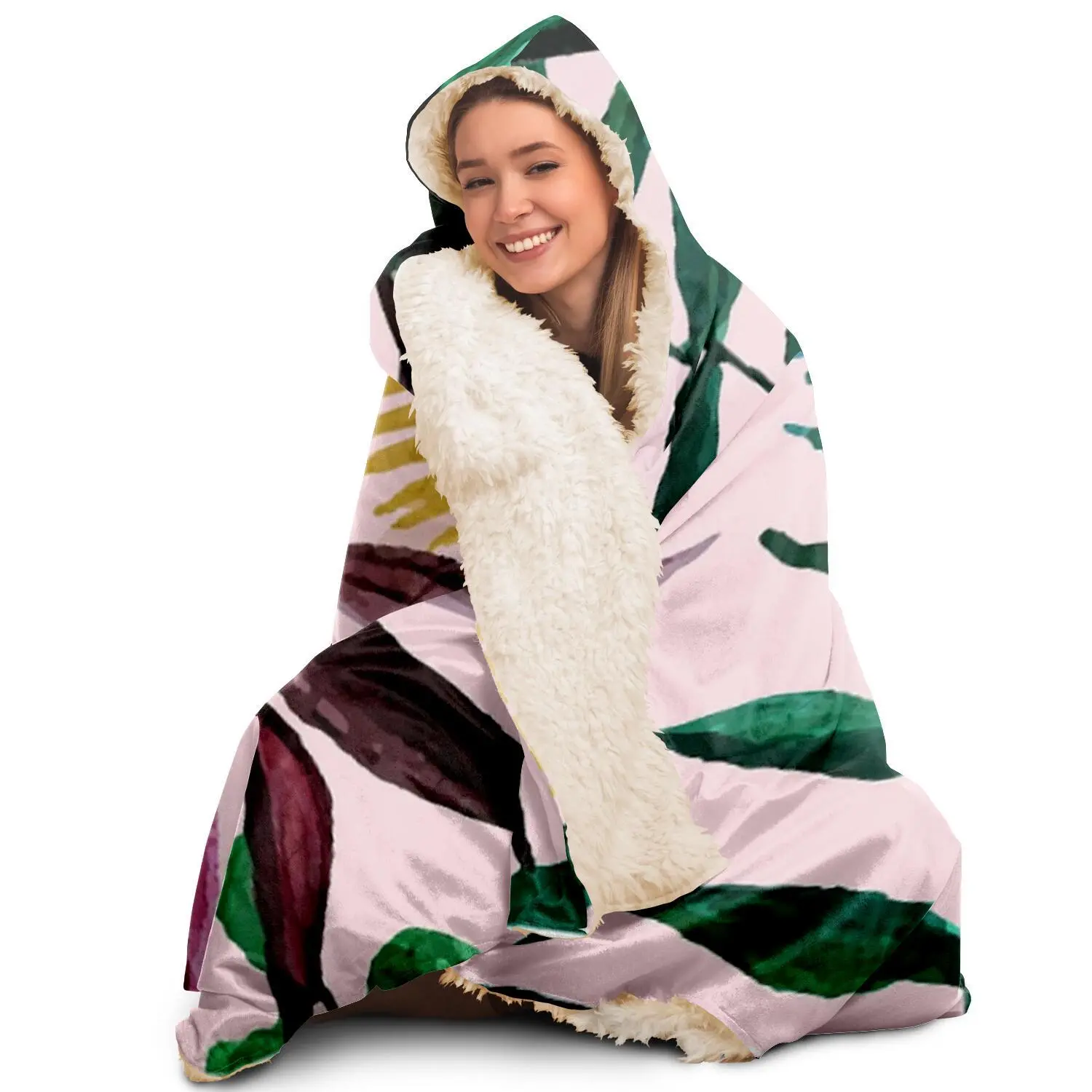 Tropical Garden PosterHooded Blanket - Luminous Bear Shop