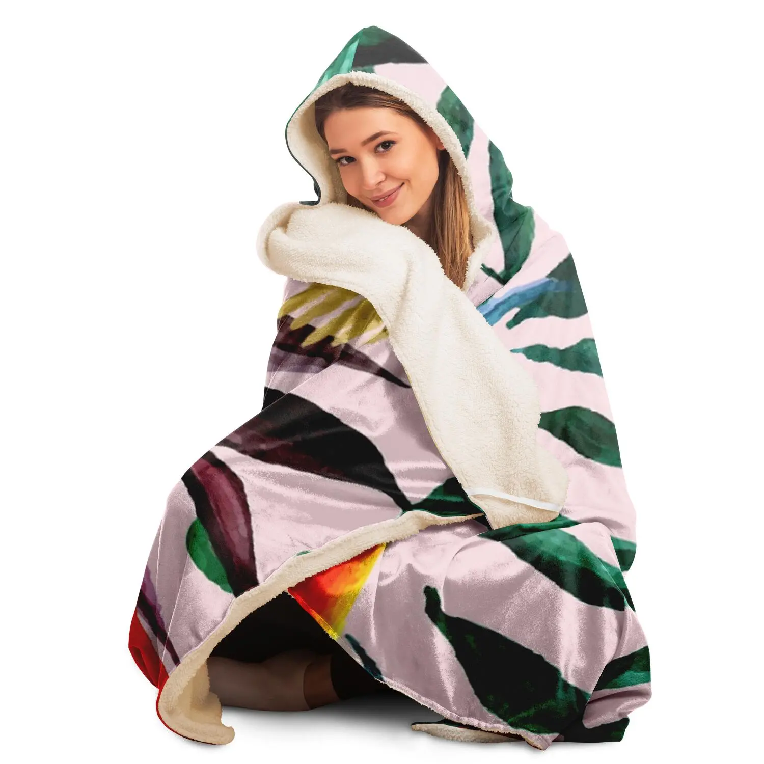 Tropical Garden PosterHooded Blanket - Luminous Bear Shop