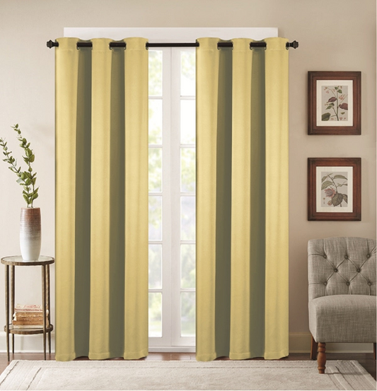 J&V TEXTILES 2-Panels: Room Darkening Thermal Insulated Blackout Grommet Window Curtain Panels for Living Room - Luminous Bear Shop