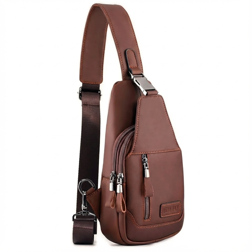 Luxury Leather Chest Sling Bag – Sleek & Functional