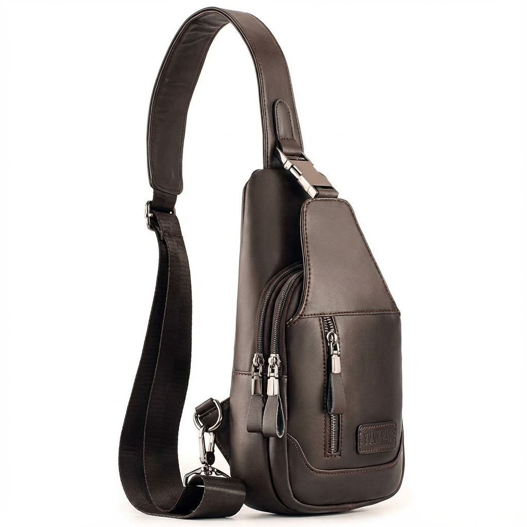 Luxury Leather Chest Sling Bag – Sleek & Functional