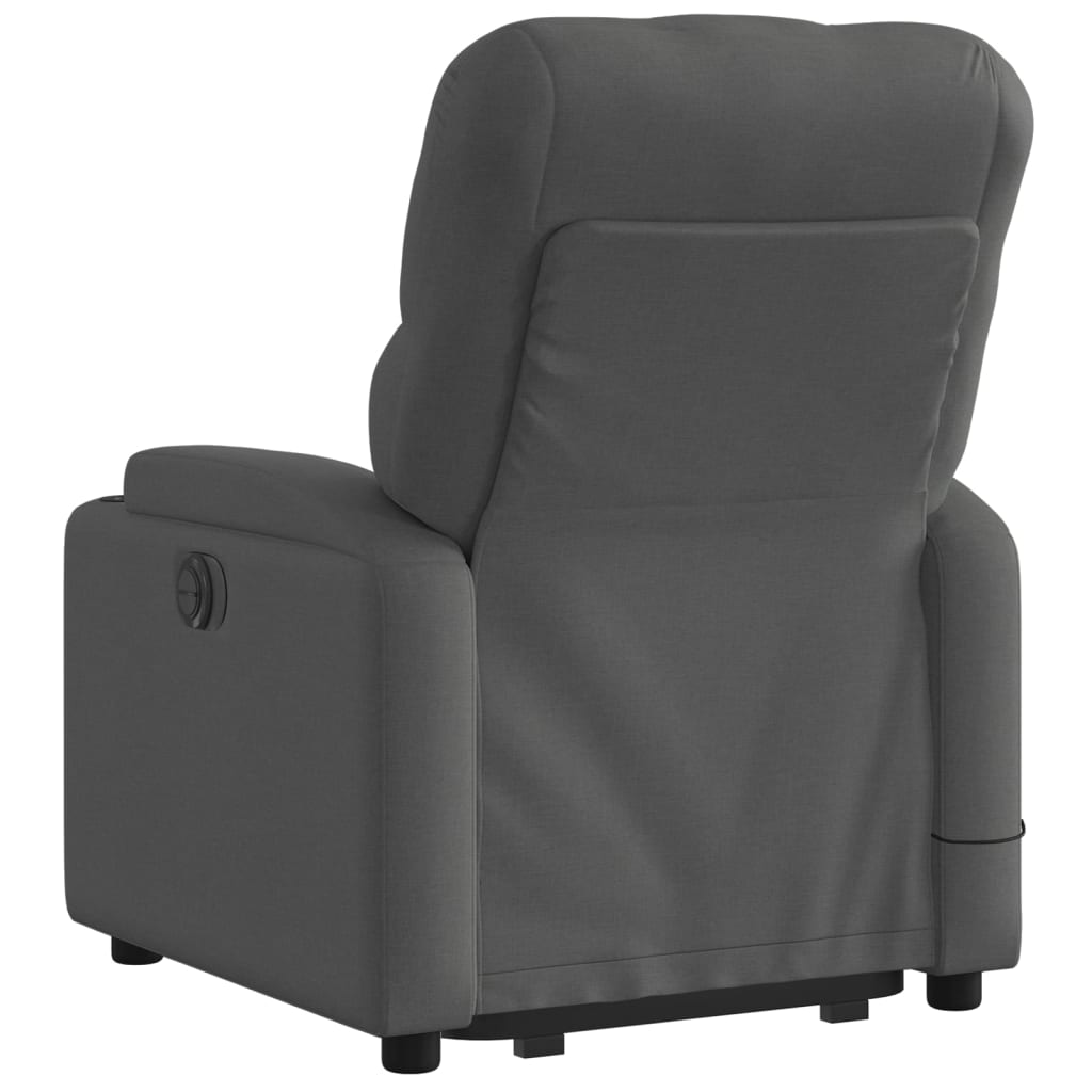 vidaXL Electric Stand up Massage Recliner Chair Dark Gray Fabric - Luminous Bear Shop