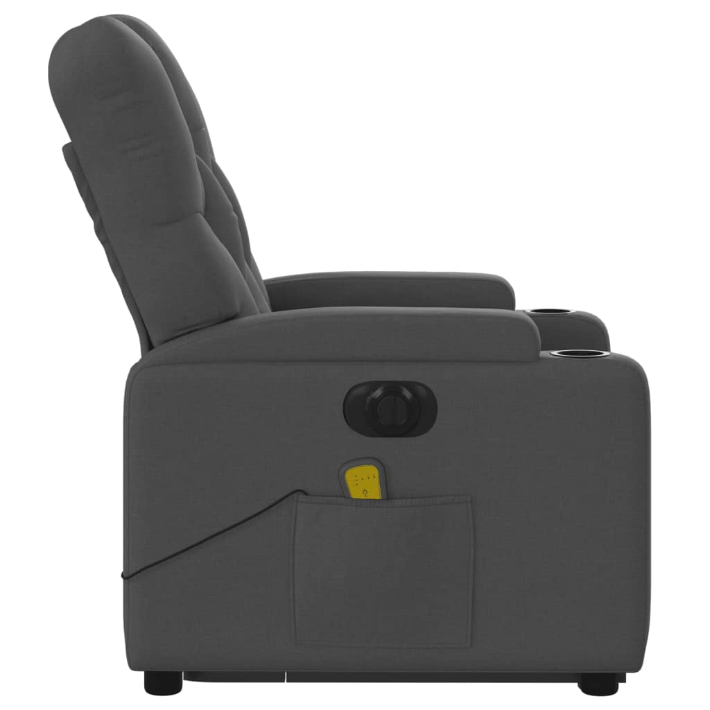 vidaXL Electric Stand up Massage Recliner Chair Dark Gray Fabric - Luminous Bear Shop