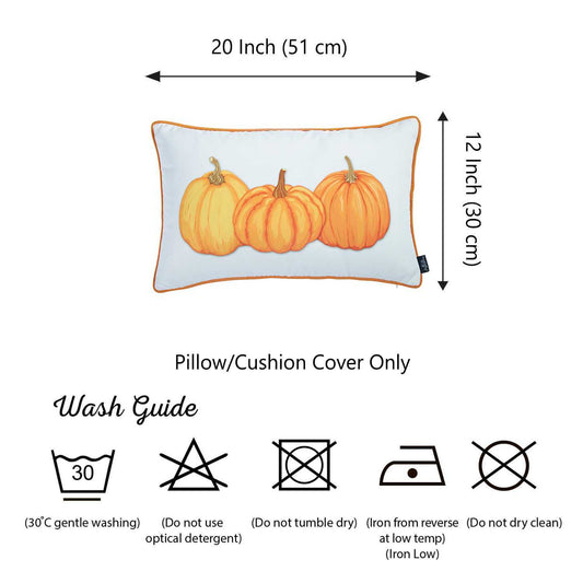 Pumpkin Trio Lumbar Decorative Throw Pillow Cover - Luminous Bear Shop