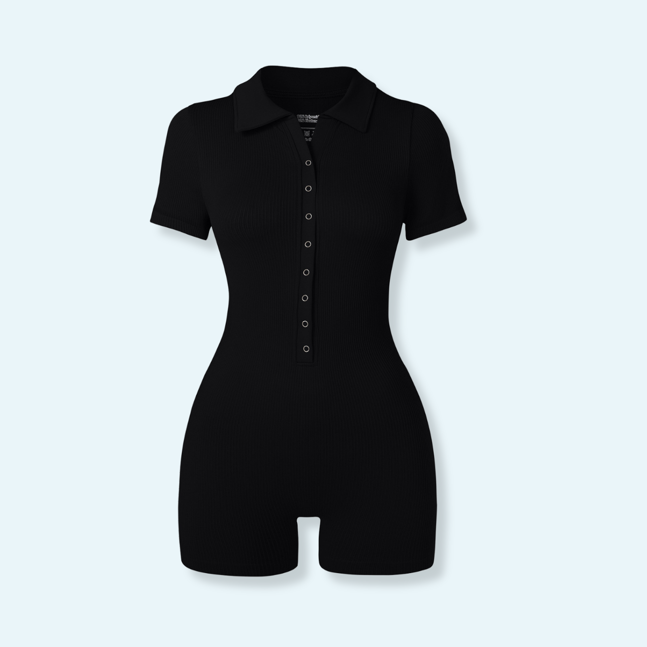 Collared Neck Short Sleeve Active Romper