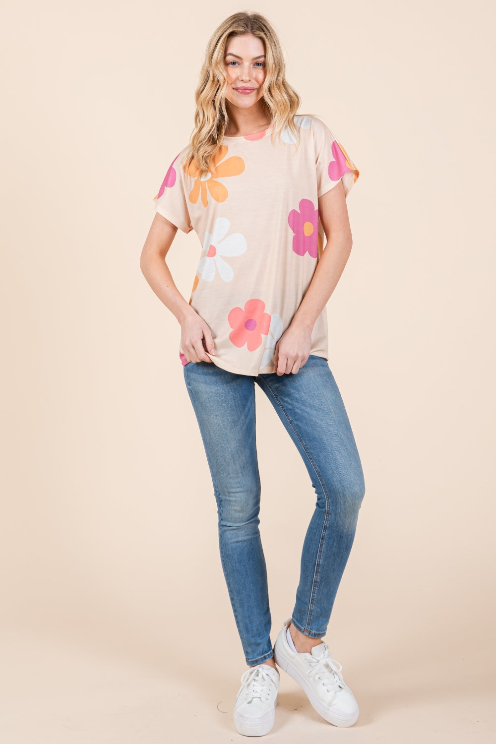 BOMBOM Floral Short Sleeve T-Shirt - Luminous Bear Shop