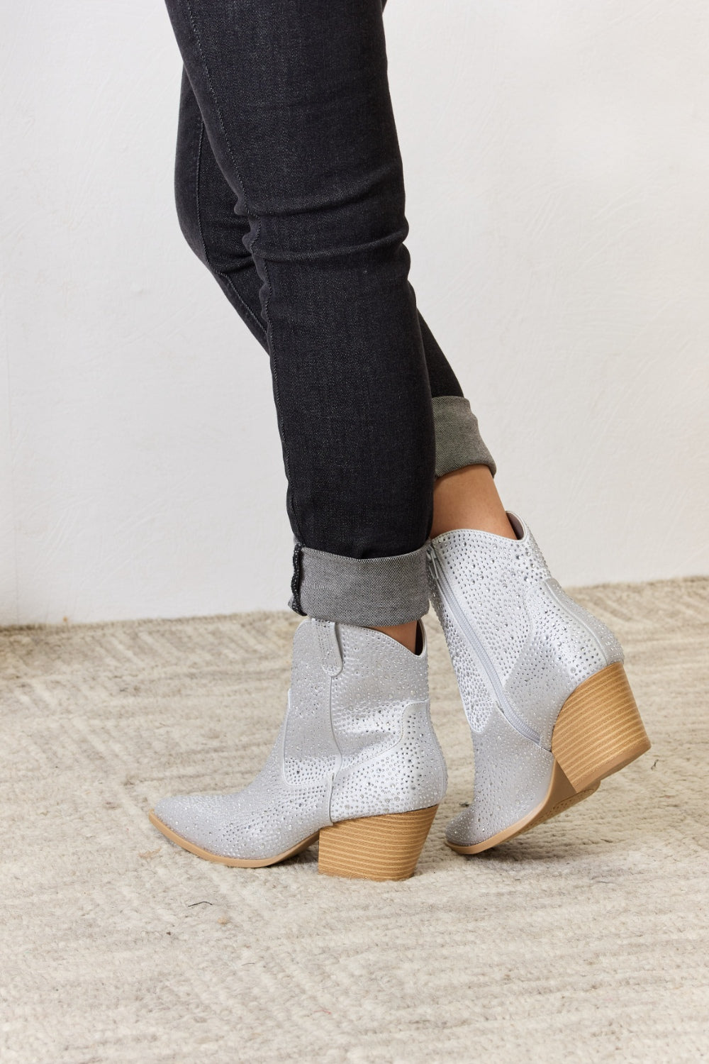 East Lion Corp Rhinestone Ankle Cowboy Boots - Luminous Bear Shop