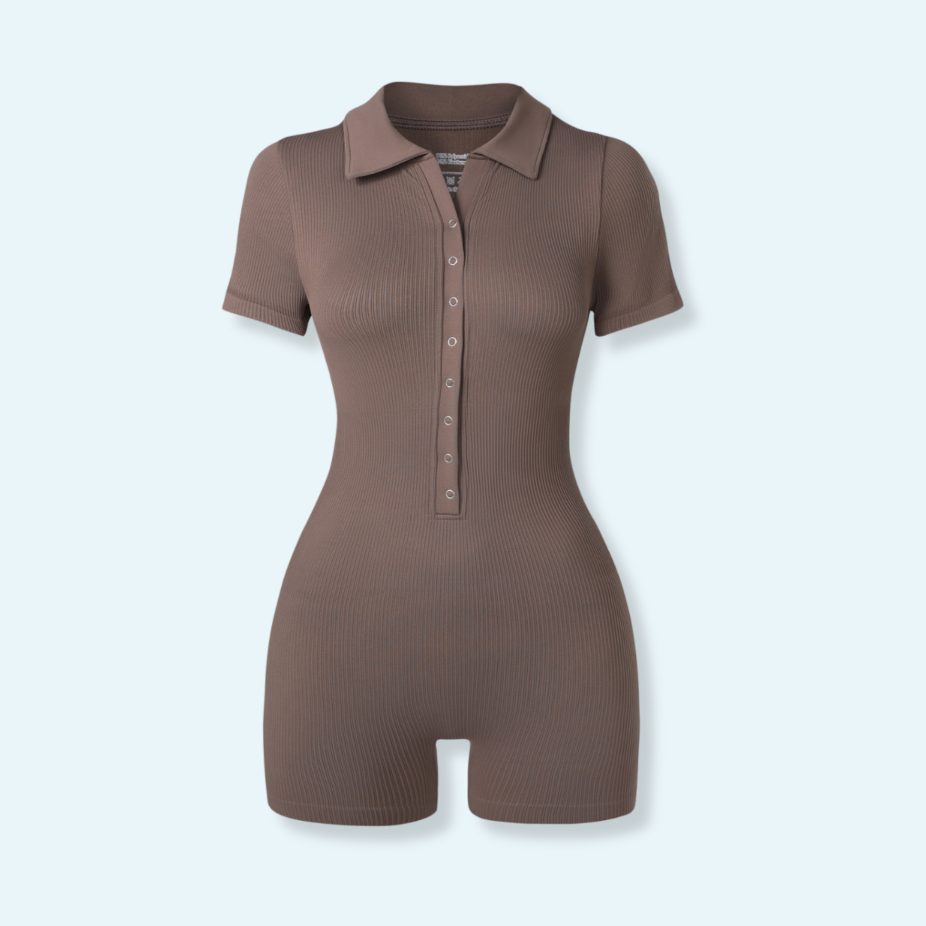 Collared Neck Short Sleeve Active Romper