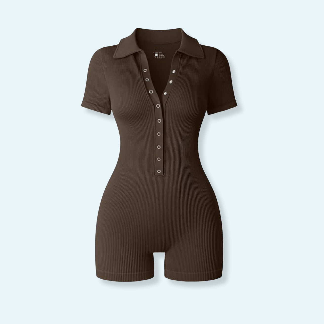 Collared Neck Short Sleeve Active Romper