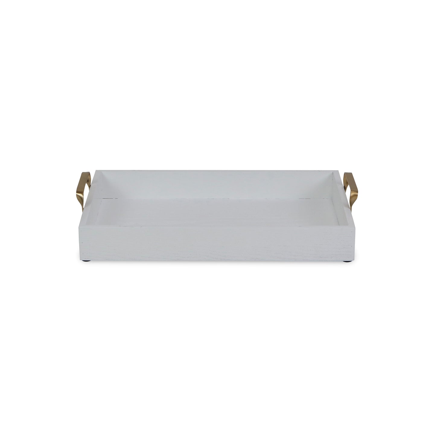 White Wooden Tray with Gold Handles - Luminous Bear Shop