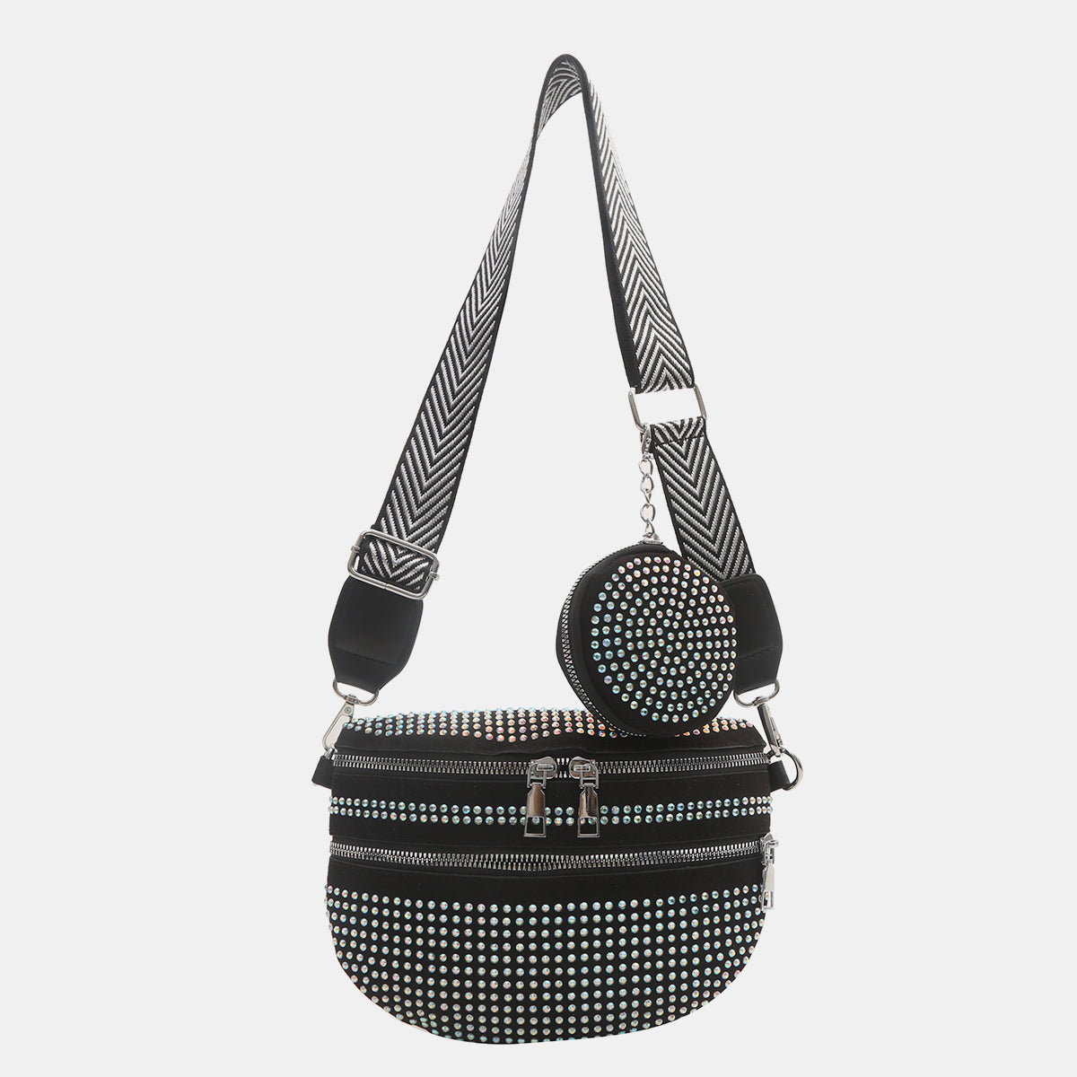 Studded Adjustable Strap Crossbody Bag - Luminous Bear Shop