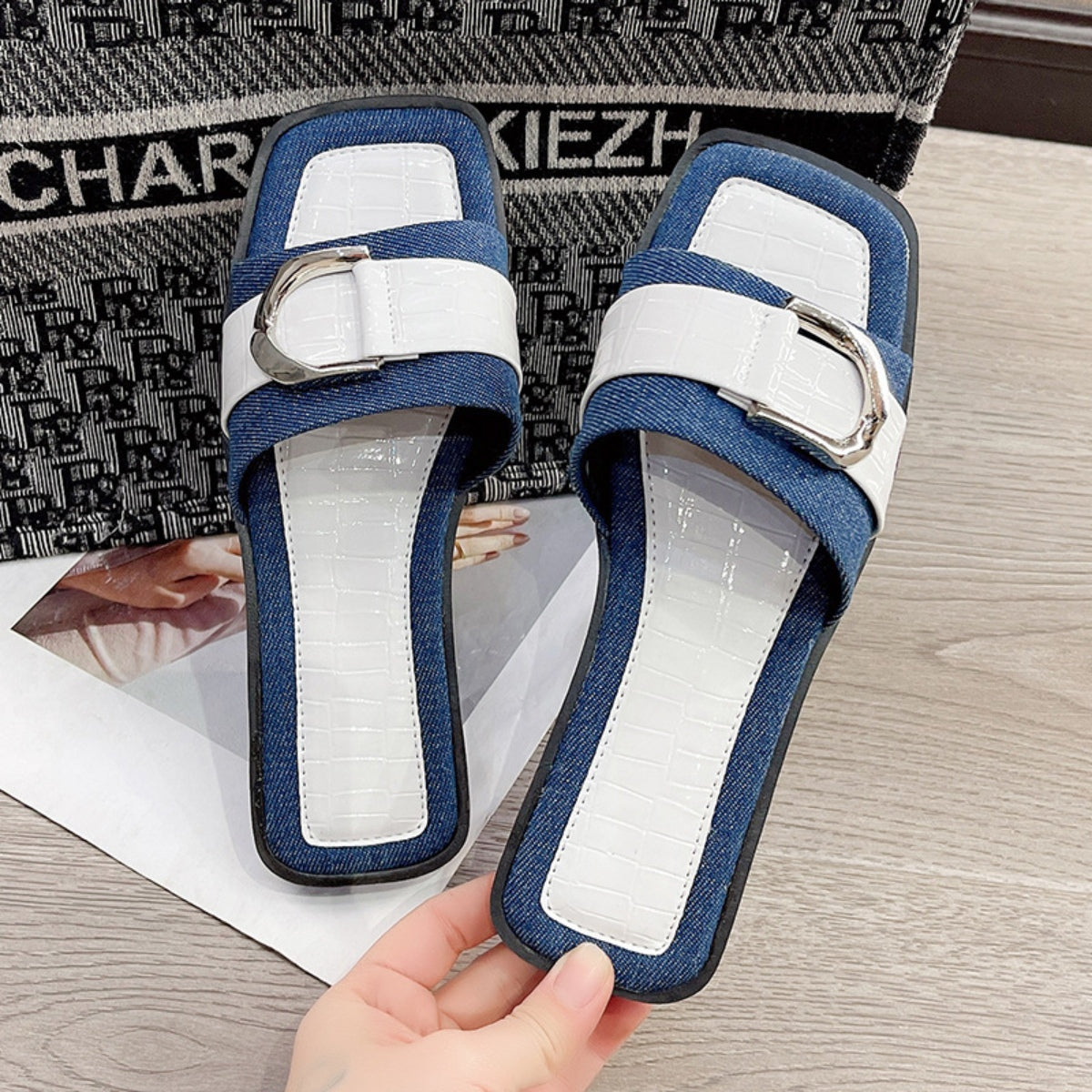 Buckle Trim Open Toe Sandals - Luminous Bear Shop