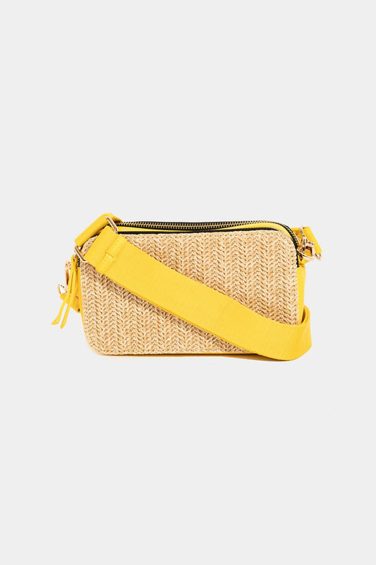 Fame Straw Contrast Crossbody Bag - Luminous Bear Shop