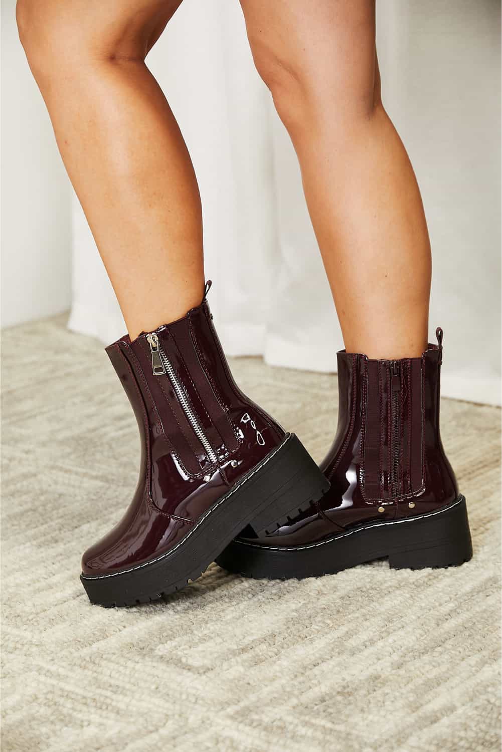 Forever Link Side Zip Platform Boots - Luminous Bear Shop