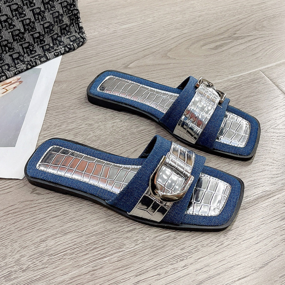 Buckle Trim Open Toe Sandals - Luminous Bear Shop