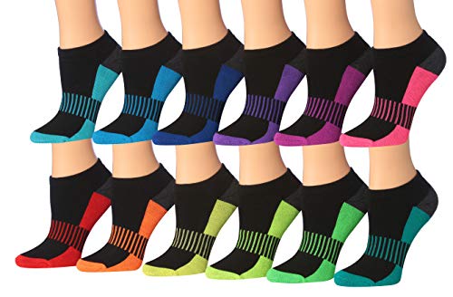 Tipi Toe Women's 12-Pairs Low Cut Athletic Sport Peformance Socks - Luminous Bear Shop