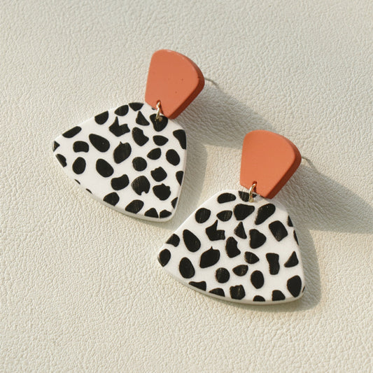 Geometric Contrast Acrylic Dangle Earrings - Luminous Bear Shop