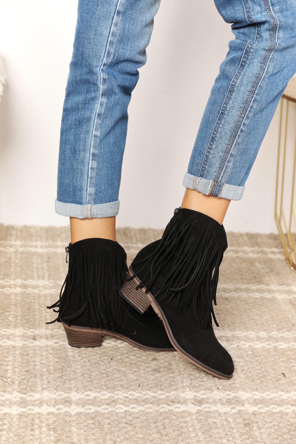 Legend Women's Fringe Cowboy Western Ankle Boots - Luminous Bear Shop