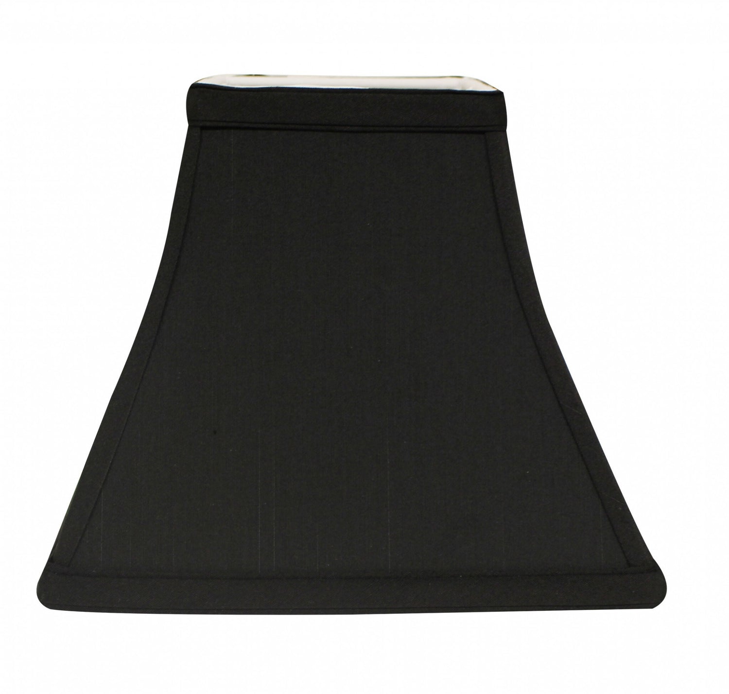 10" Black with White Lining Square Bell Shantung Lampshade - Luminous Bear Shop