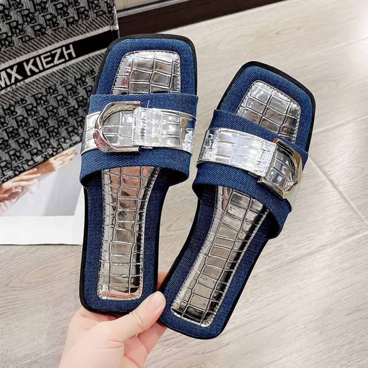 Buckle Trim Open Toe Sandals - Luminous Bear Shop