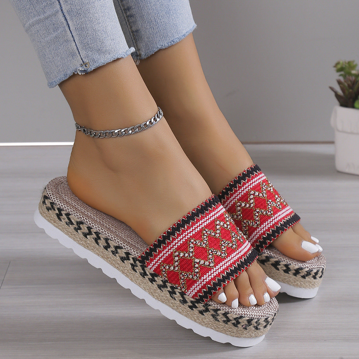 Open Toe Platform Sandals - Luminous Bear Shop