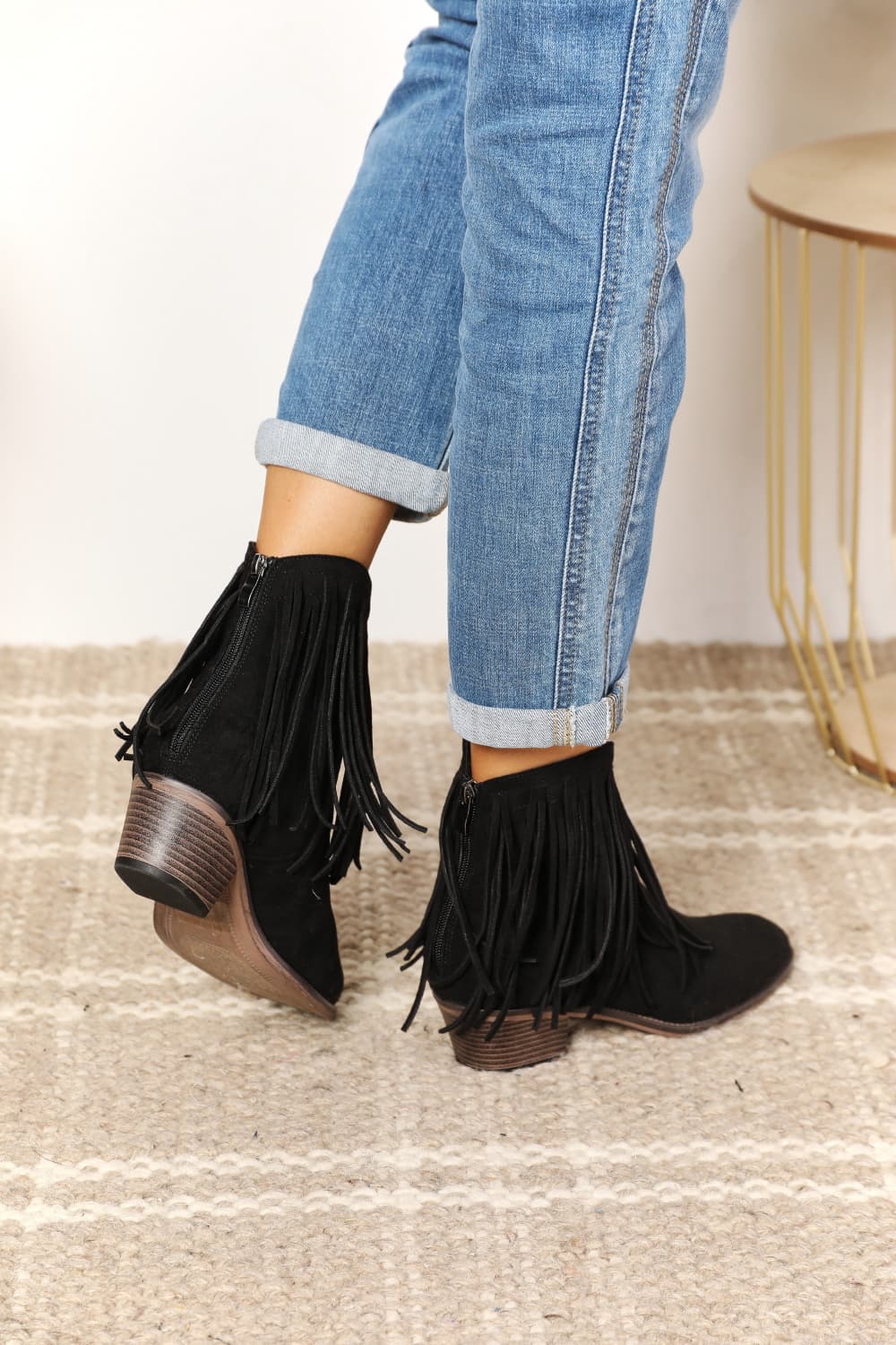 Legend Women's Fringe Cowboy Western Ankle Boots - Luminous Bear Shop