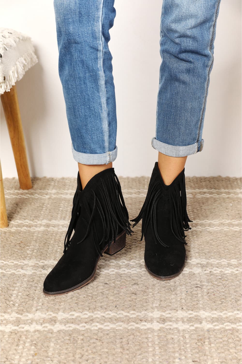 Legend Women's Fringe Cowboy Western Ankle Boots - Luminous Bear Shop