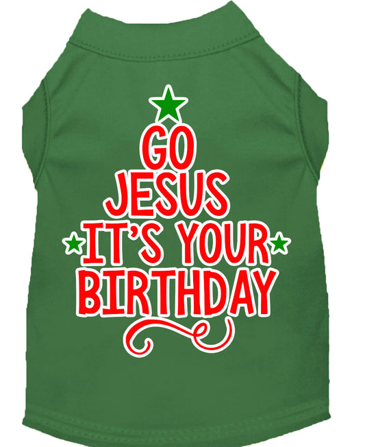 Go Jesus Screen Print Dog Shirt Green XL - Luminous Bear Shop