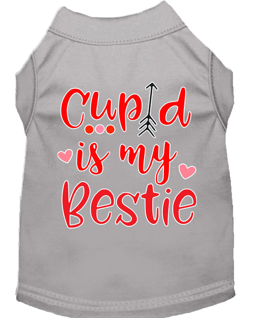 Cupid is my Bestie Screen Print Dog Shirt Grey Lg - Luminous Bear Shop