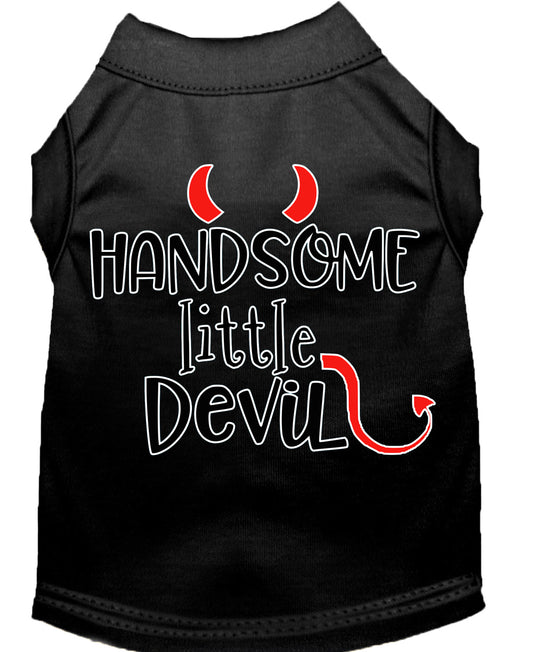 Handsome Little Devil Screen Print Dog Shirt Black Sm - Luminous Bear Shop